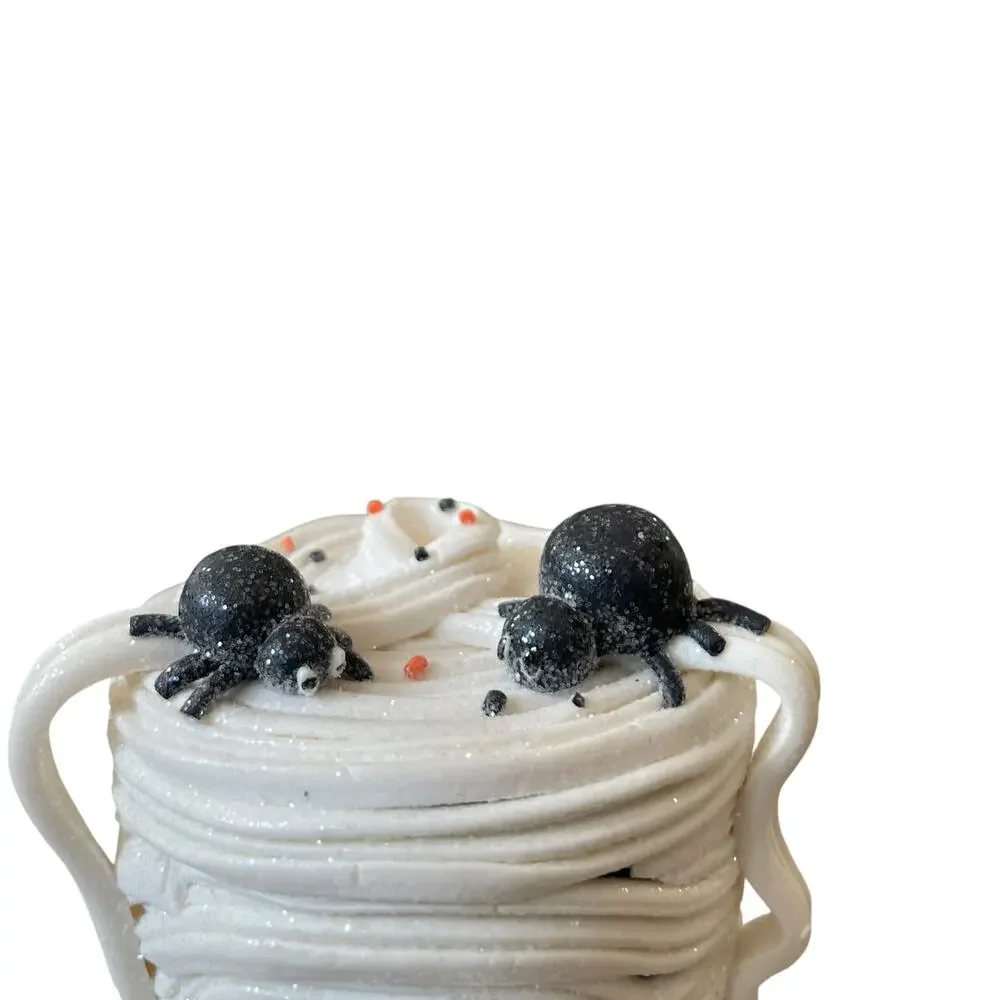 Happy Halloween CANDY CORN LANE Mummy Cake On Stand Super Cute Table Decor NEW